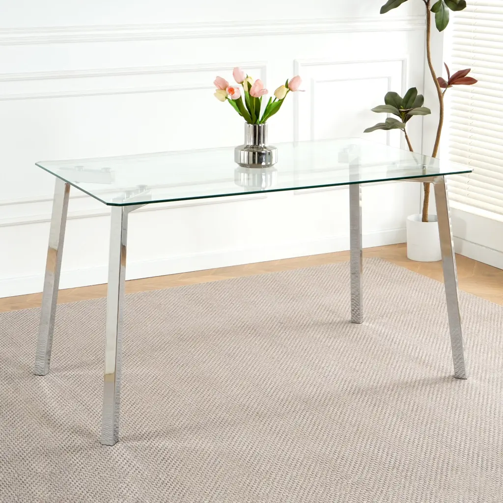Modern Minimalist Rectangle Transparent Crystal Dining Table youngmagic