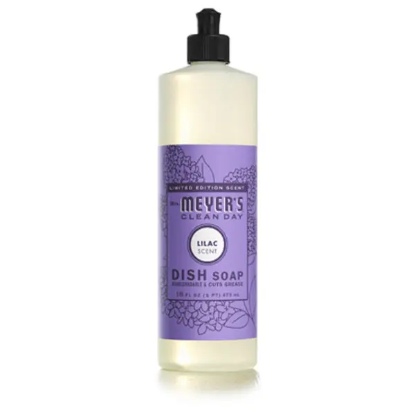 Mrs. Meyer's Clean Day Lilac Scent Spring Liquid Dish Soap 16 OZ Plant-Based Formula Mrs Meyers Clean Day