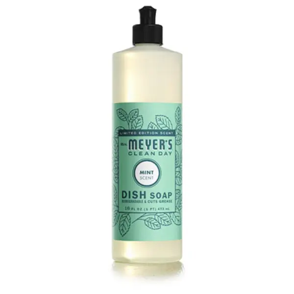Mrs. Meyer's Clean Day Mint Scent Spring Liquid Dish Soap 16 OZ Refreshing & Effective Mrs Meyers Clean Day