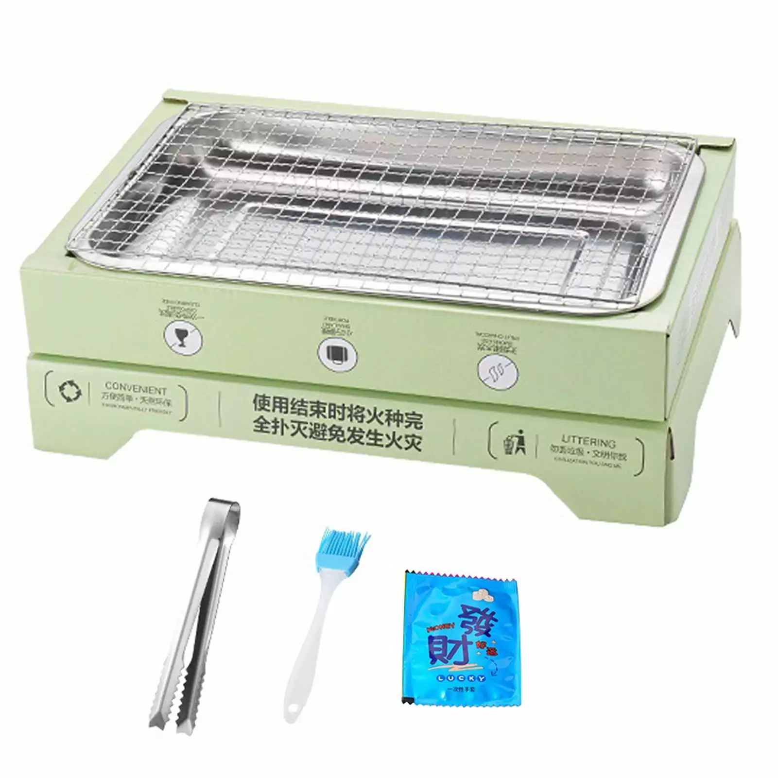 Leadrop Disposable Barbecue Grill High Stability Non-Slip Charcoal Grill Travel-Friendly Simple Setup