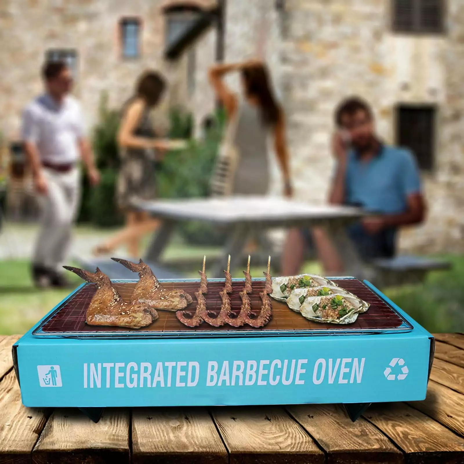Teissuly Merged Disposable Barbecue Stove Outdoor Picnic Group Building Stainless Steel Kraft Paper Fast Burning Charcoal ...
