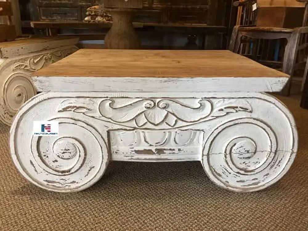 NauticalMart Solid Wood Distressed Cocktail Table Coffee Table Home Office Decor