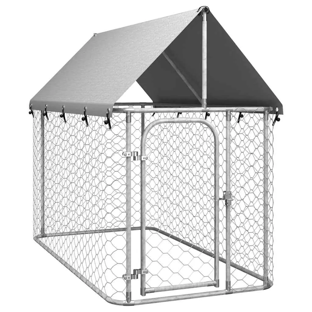 Outdoor Dog Kennel Roof 78.7x39.4x59.1 Inches Large Pet Shelter