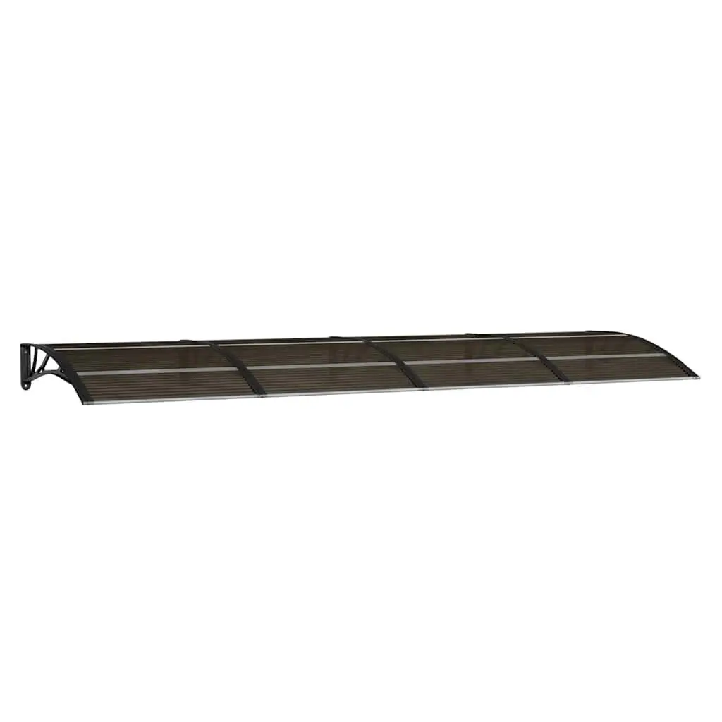 Black Polycarbonate Door Canopy 137.8 x 39.4 Inches Durable Rain Protection Cover