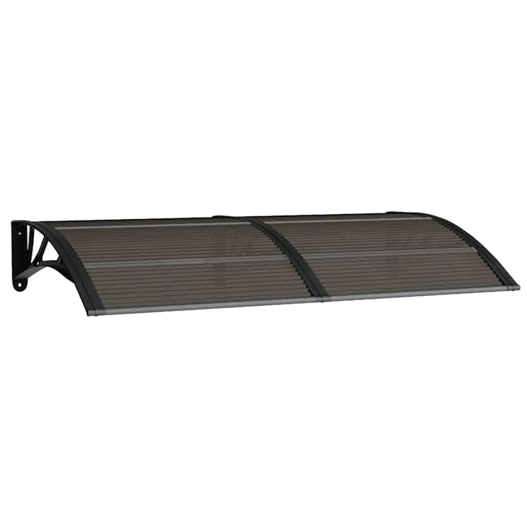 Black Polycarbonate Door Canopy 59.1 x 29.5 Inches Weather Protection