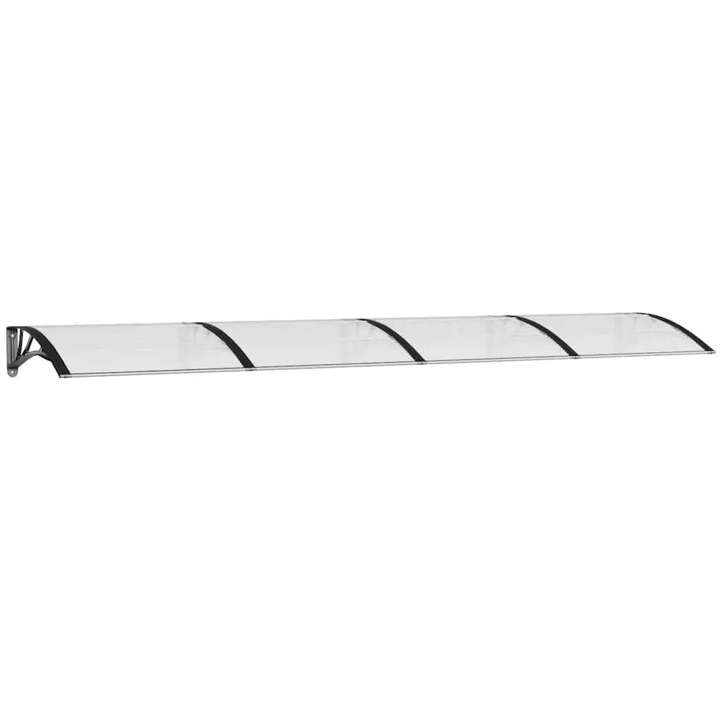 Black and Transparent Polycarbonate Door Canopy 137.8x29.5 Inches Weather Protection