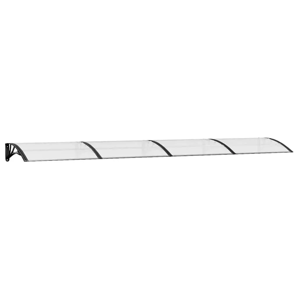 Black and Transparent Polycarbonate Door Canopy 157.5x29.5 Inches Wide Coverage