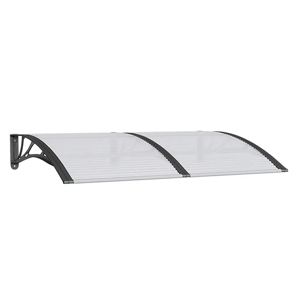 Door Canopy Black 59.1x39.4 Inch Polycarbonate Outdoor Shelter