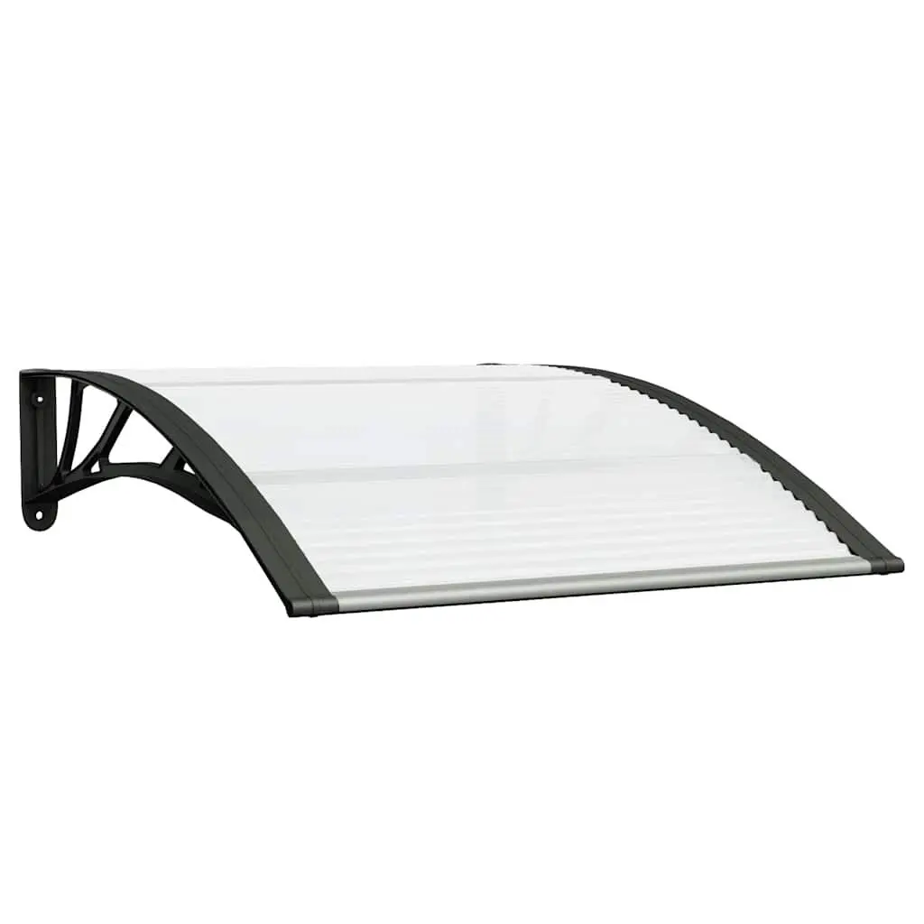 Door Canopy Black and Transparent 39.4x29.5 Inches Polycarbonate Porch Cover