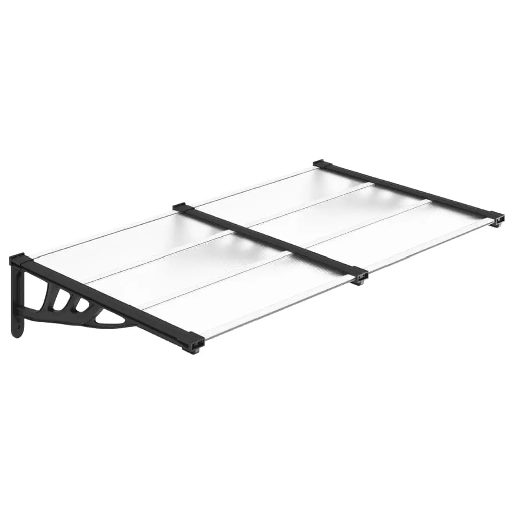 Door Canopy Black and Transparent 60x35.4 Inches Polycarbonate Weather Protection