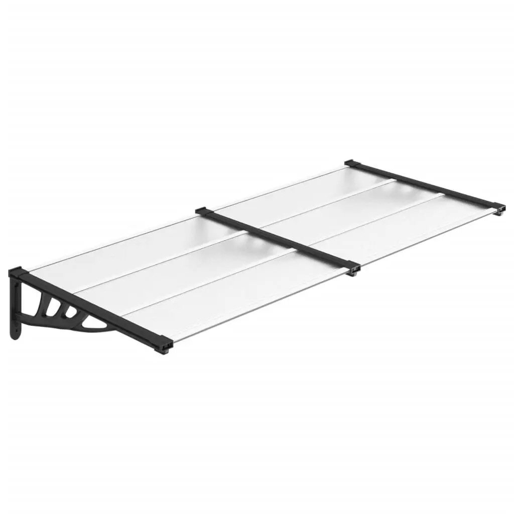 Door Canopy Black and Transparent 78.3x35.4 Inches Polycarbonate Weather Protection