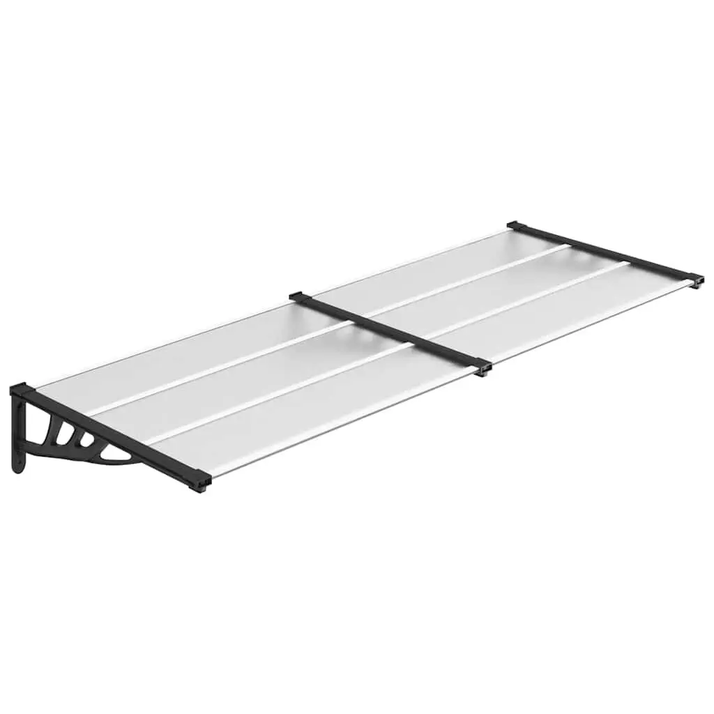 Door Canopy Black and Transparent 94.1x35.4 Inches Polycarbonate Weather Protection