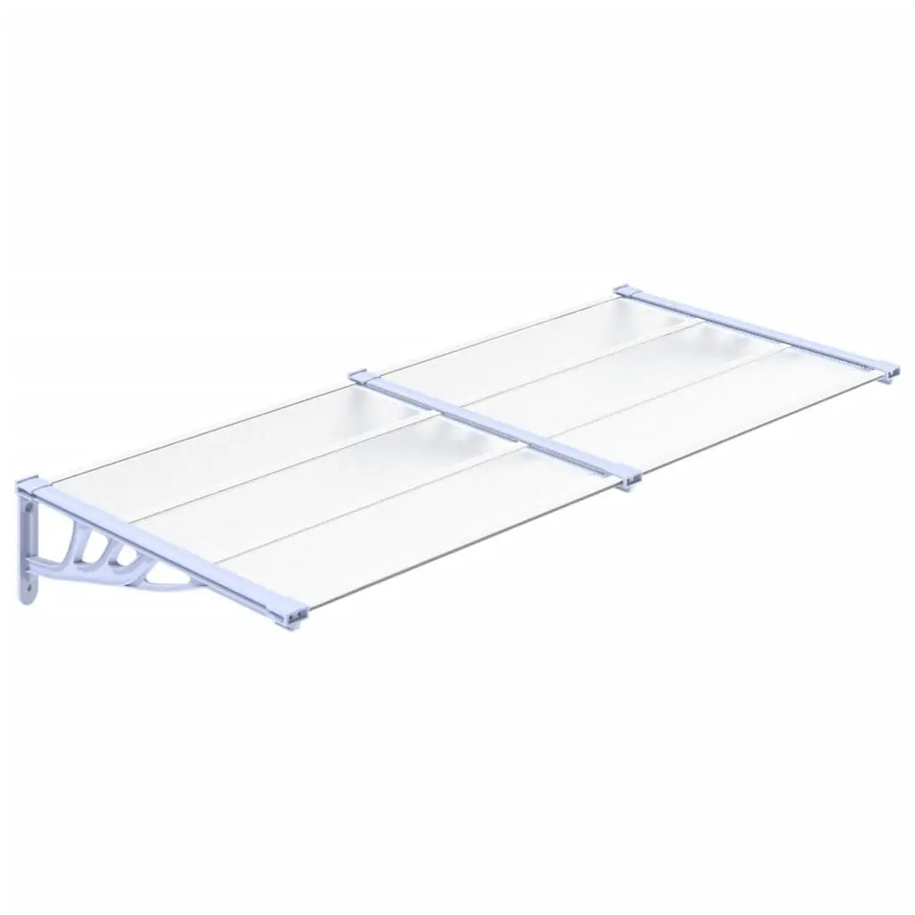 Gray and Transparent Polycarbonate Door Canopy 78.3x35.4 Inches Wide Coverage Front Door