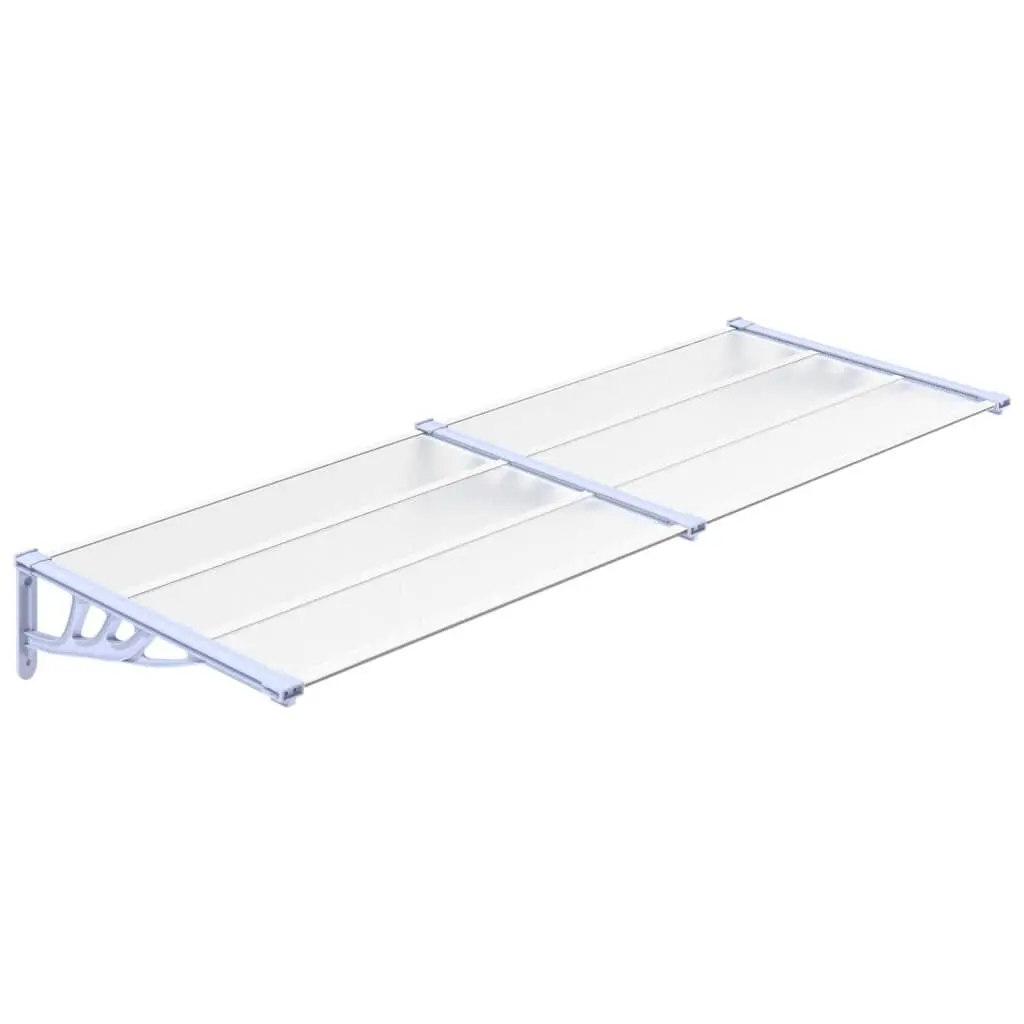 Gray and Transparent Polycarbonate Door Canopy 94.1x35.4 Inches Extra Large Main Entrance