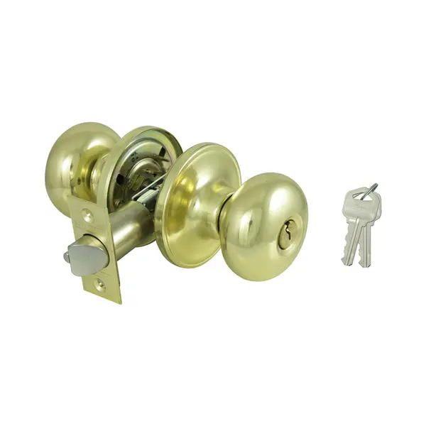 Prosource TF700V-PS Entry Knob Lockset Polished Brass Door Hardware