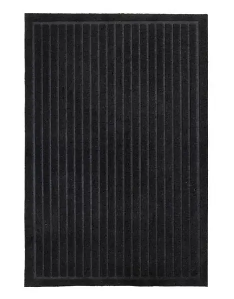 WJ Dennis NYXSBK2436 Black Stripes Door Mat 24 x 36 Inches Modern Entryways