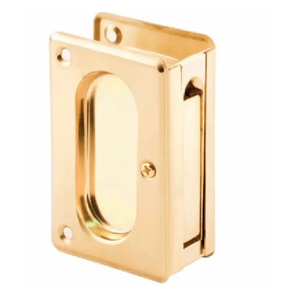 Prime-Line N 7361 Polished Brass Pocket Door Passage Pull Handle Prime Line