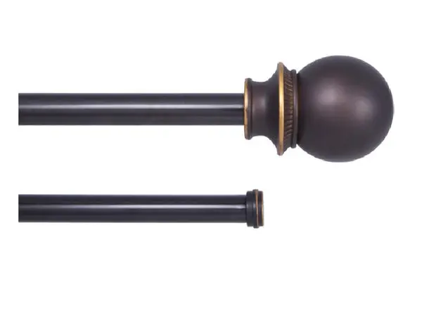Kenney KN75216 Double Curtain Rod Oil Rubbed Bronze 36-66 Inch Adjustable