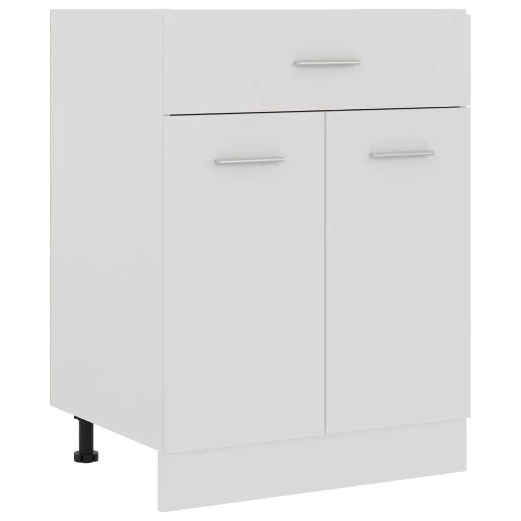 Drawer Bottom Cabinet White 23.6x18.1 Inches Engineered Wood Storage