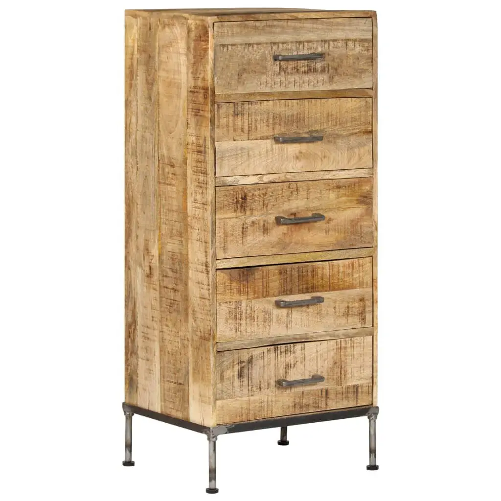 Chest Drawers 17.7 Inch Solid Mango Wood Bedroom Storage Dresser 3 Drawers
