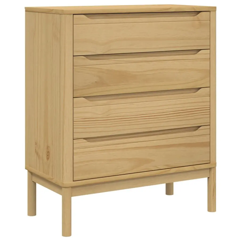 Chest Drawers FLORO Wax Brown Solid Wood Pine Bedroom Storage Furniture