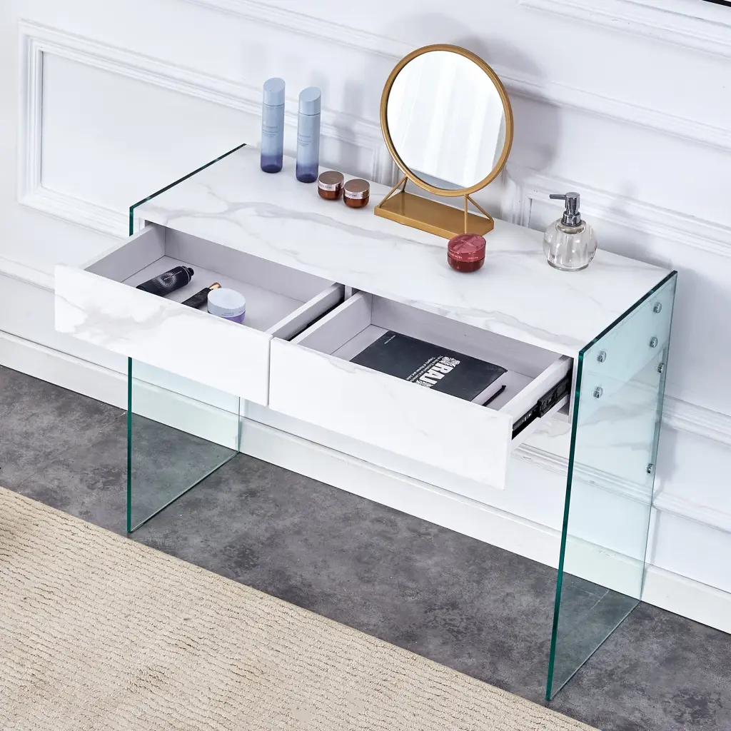White MDF Minimalist Dresser Desk Desktop Modern Furniture droom w-1151