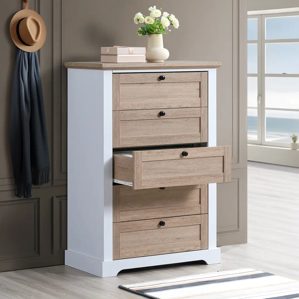 Autumn 5 Drawer Chest Interlock Drawer Feature And Smooth Slide rnb