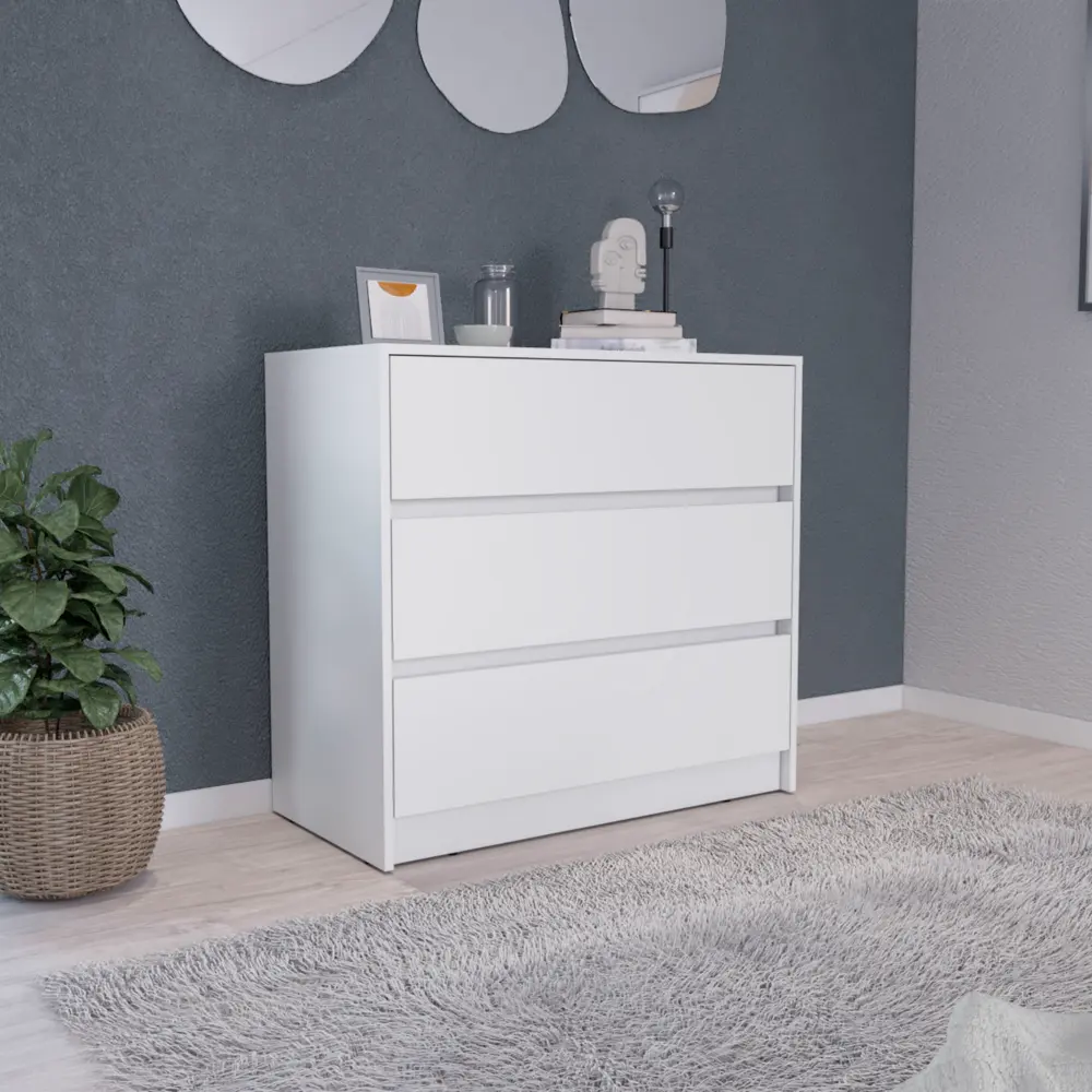 Austin Three Drawer Dresser Pull Out Mechanism White Bedroom Furniture rta mubles colombia