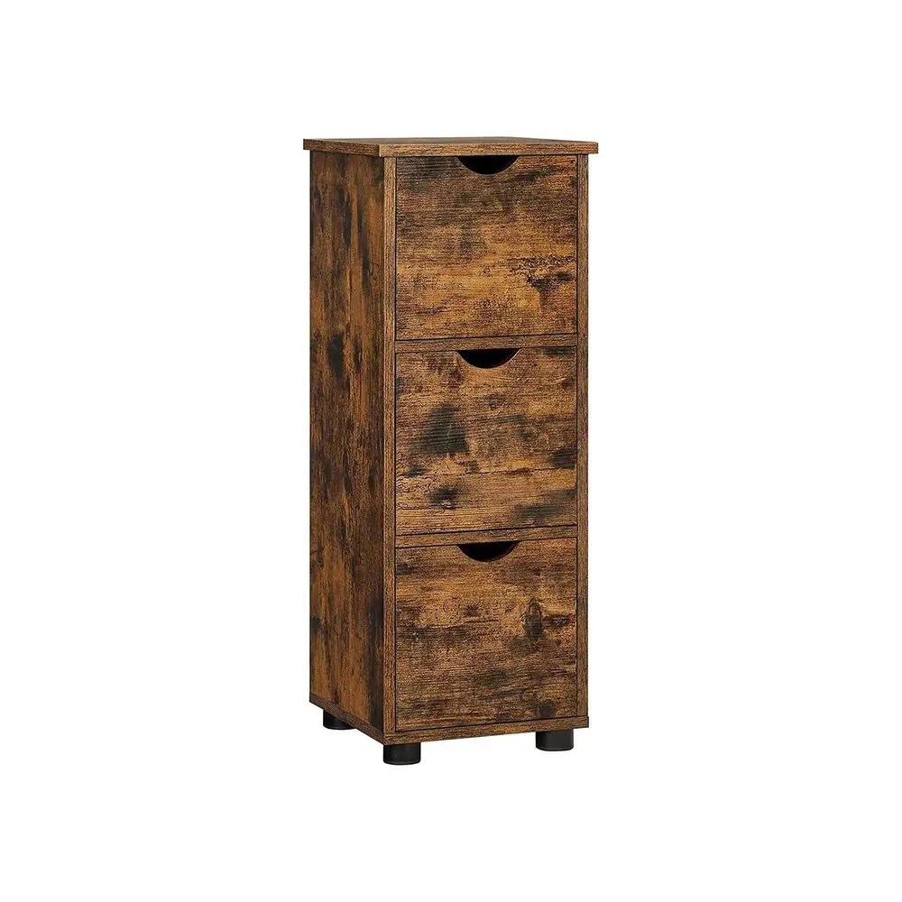 Rustic Brown Storage Unit 3 Drawers Bedroom Living Room VASAGLE
