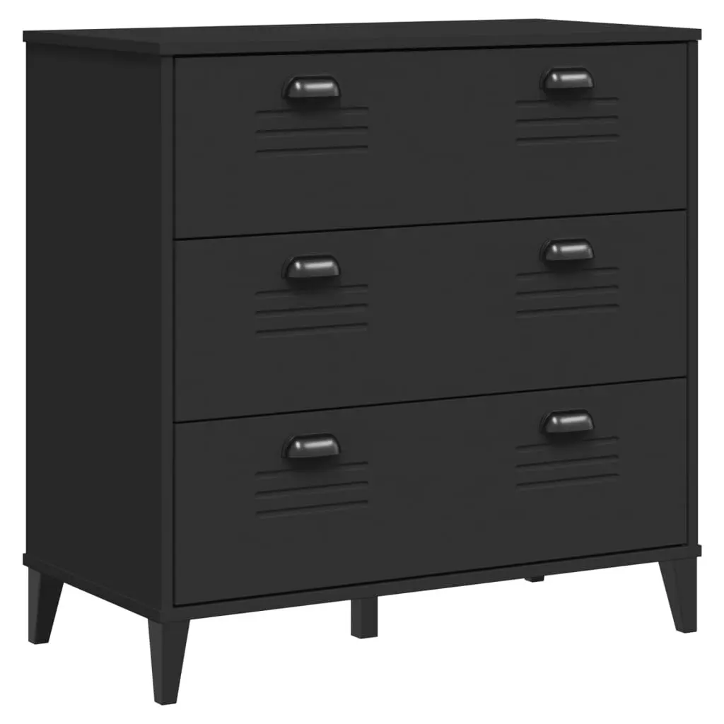 VIKEN Black Engineered Wood Drawer Cabinet Modern Bedroom Storage Dresser