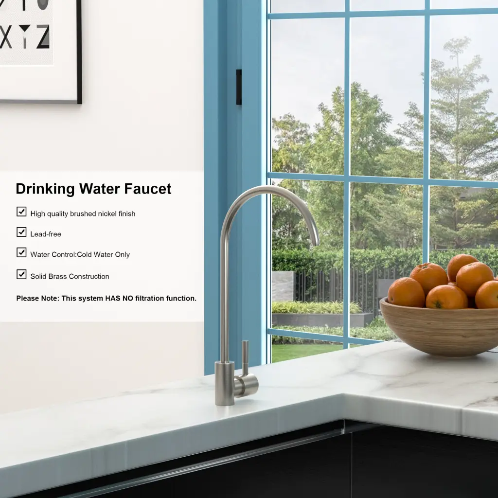 Lead Free Drinking Water Faucet Nickel Finish Applicator lordear