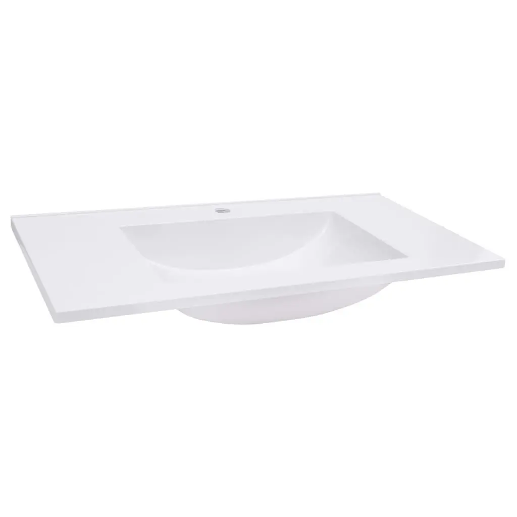 Constructed- Wash Basin 29.5x18.1x5.1 Inches SMC White Modern Sink