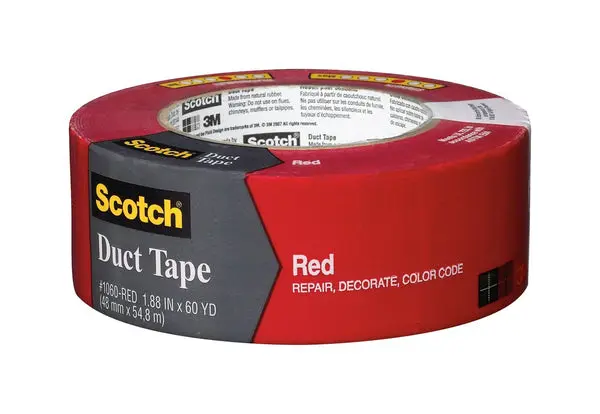 Scotch 3960-RD Multi-Purpose Duct Tape 1.88 x 60 Yards Red Heavy-Duty Use