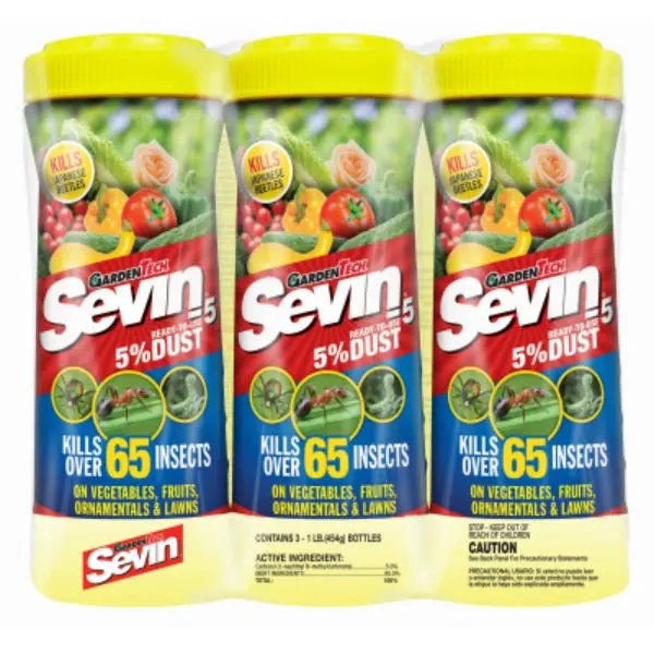 Sevin Ready-To-Use 5% Dust Garden Bug Killer 1 Pound 3 Pack