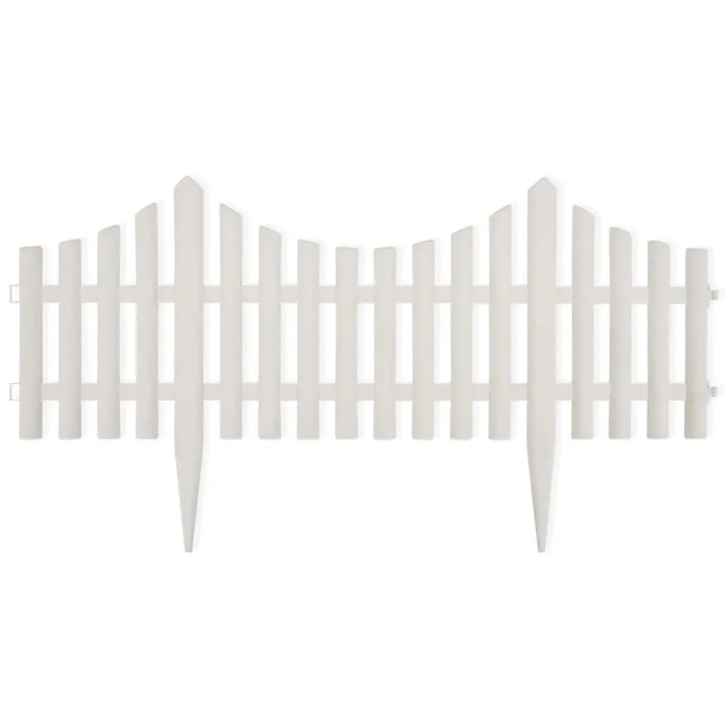 White Lawn Divider 17 pcs 32.8 ft Garden Border Edging