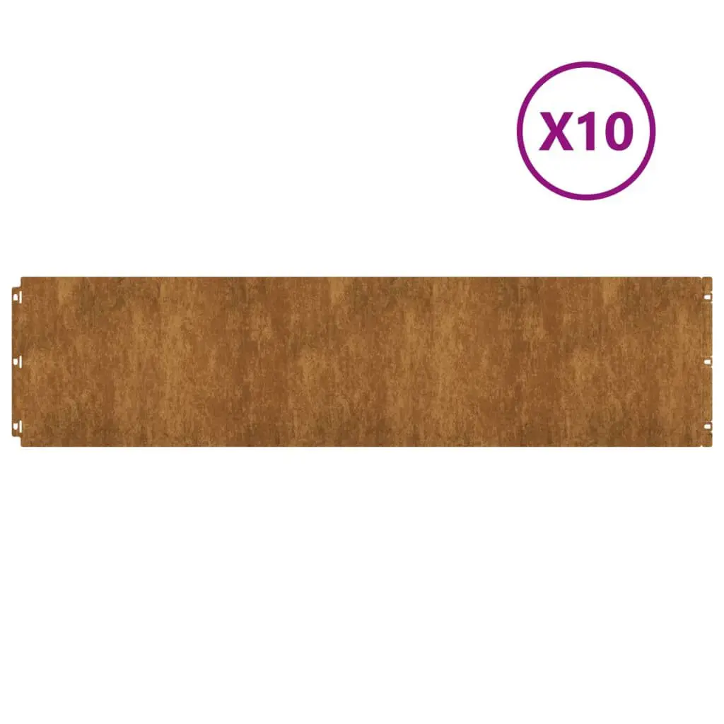 10 Pack Flexible Corten Steel Lawn Edging 9.8x40.6 Inches Heavy Duty Landscape Borders