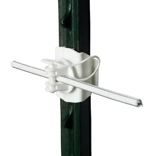 Gallagher Universal T-Post Electric Fence Insulator White 20-Pack Livestock