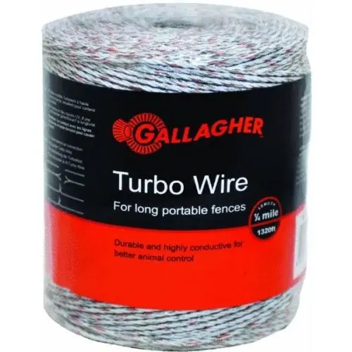 Gallagher G620564 Turbo Wire Long Portable Fences Ultra White 1312 Feet
