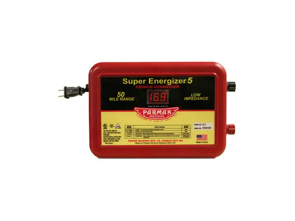 Parmak SE-5 Super Energizer 5 Fence Charger 50 Mile Range 110-120 Volt AC Electric
