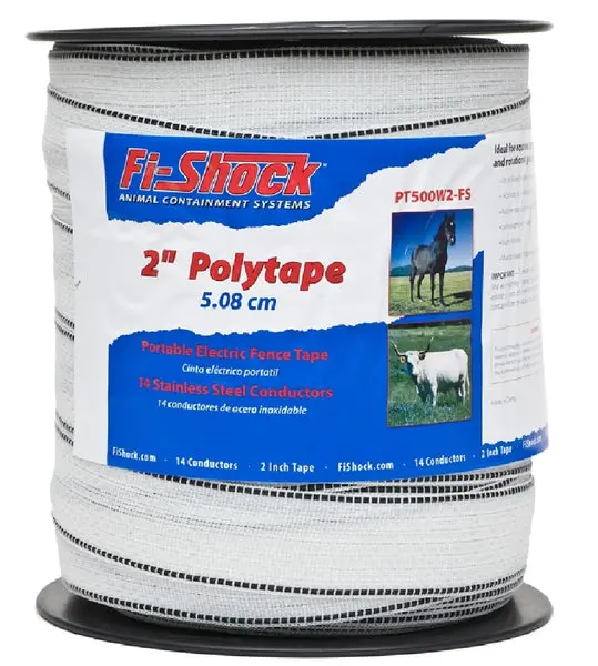 Zareba PT500W2-Z/FS Electric Fence Polytape 500 Feet White Livestock Control