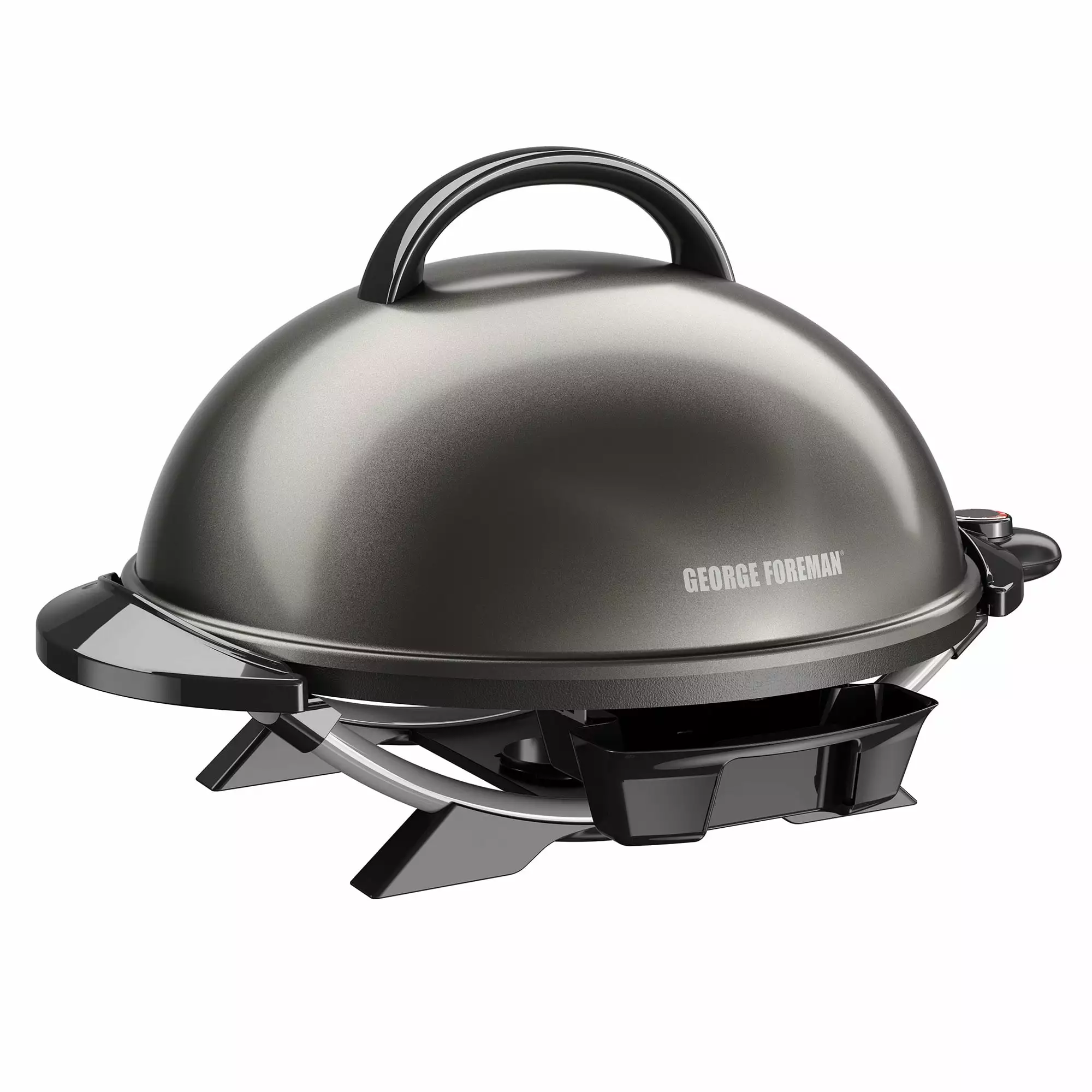 George Foreman 15 Serving Nonstick Indoor Outdoor Electric Grill Gun Metal