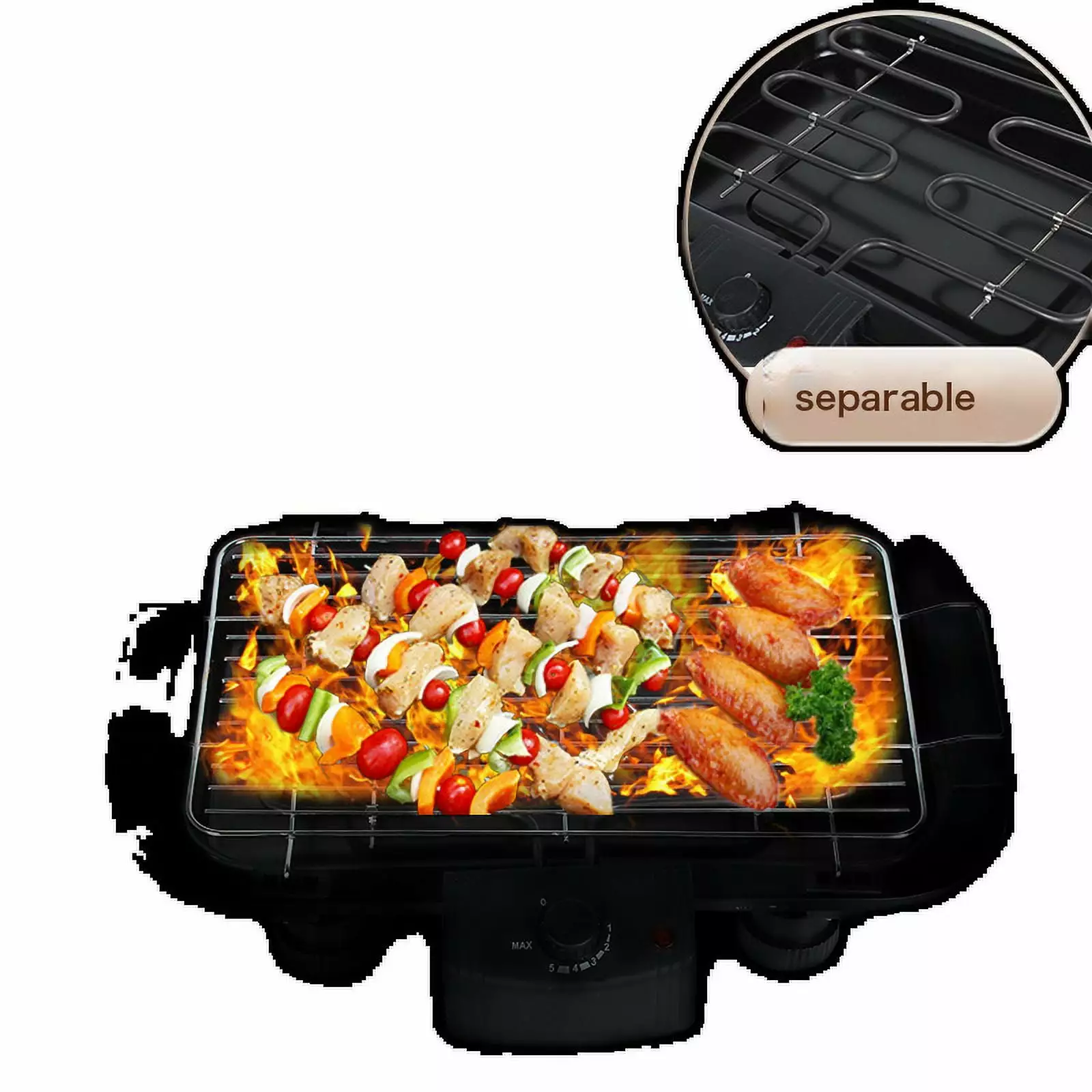 Houtilizehold Electric Barbecue Oven - Non-Stick Outdoor Grill Iron Board Furnace