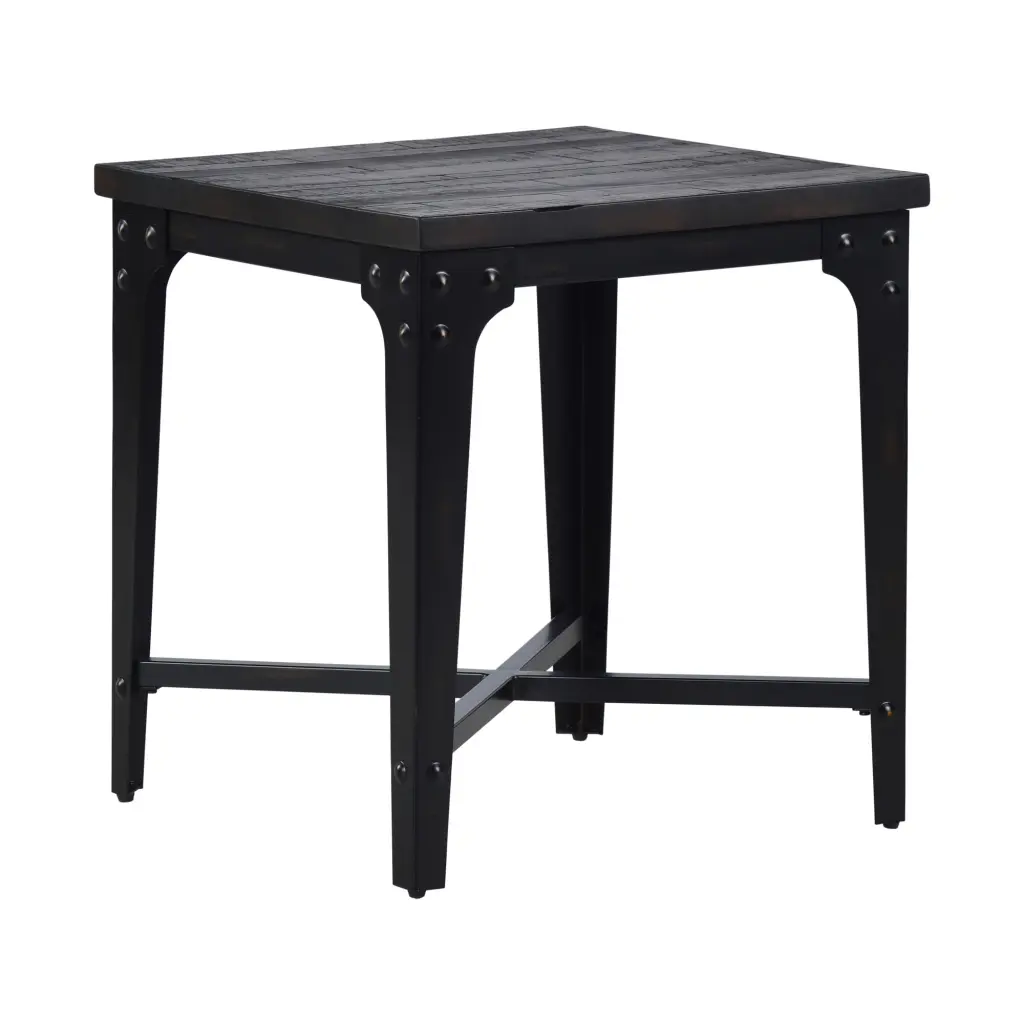 Steve Silver Sherlock Indoor Industrial 24 Tall Square End Table Casters Steve Silver Company