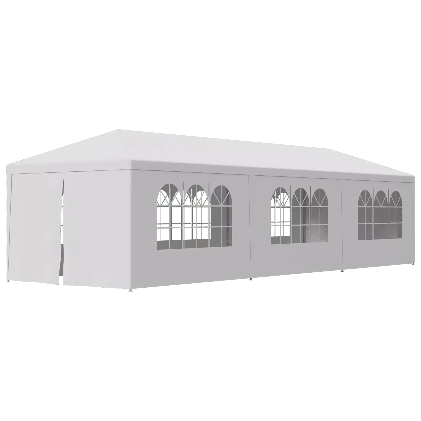 ZENY Wedding Party Tent Gazebo Canopy 6 Window-Walls 2 Walls 10x30 White