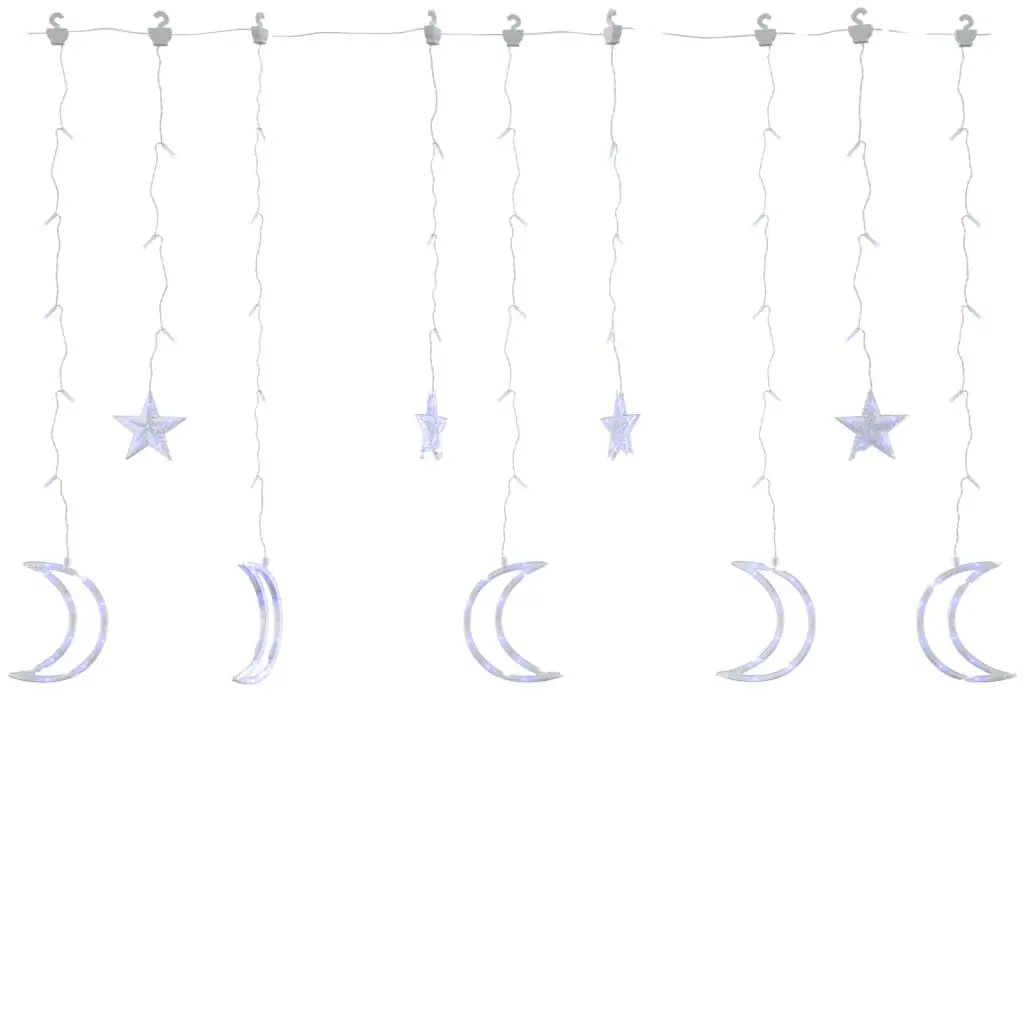 Star and Moon Fairy Lights 138 LED Blue Remote Control Bedroom Decor