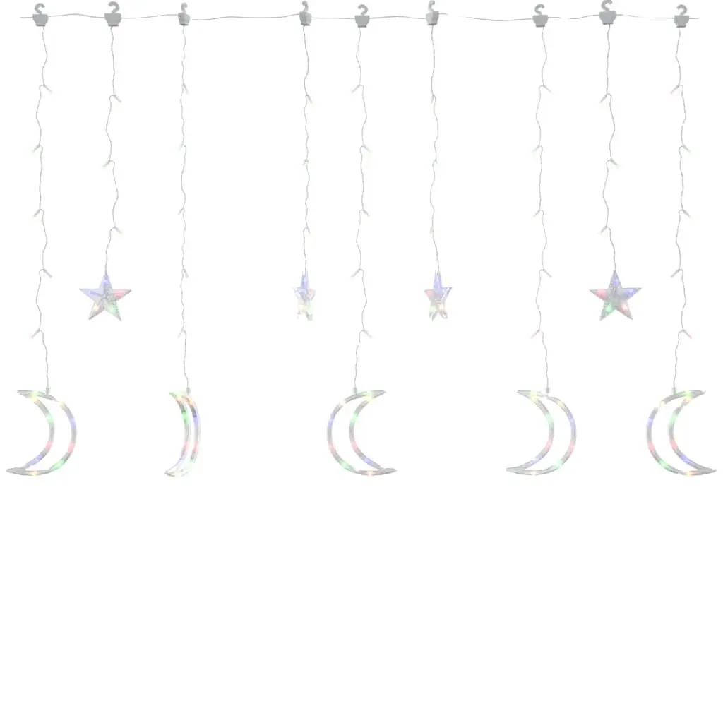 Star and Moon Fairy Lights Remote Regulation 138 LED Colorful Bedroom Decor