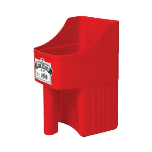 Little Giant 150408 Enclosed Plastic Feed Scoop 3 Qt Red