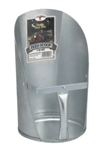 Miller 9204 Galvanized Feed Scoop 4 Quart Steel Animal Feeding