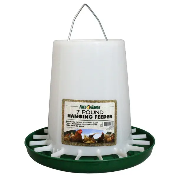 Free Range 1000297 Open Top Hanging Feeder Feeds Up to 15 Birds 7 Lbs