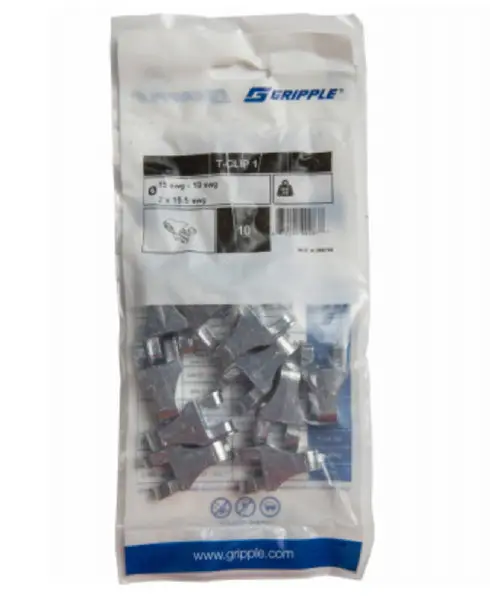 Gripple 288463 Barbed Wire T-Post Clips 10 Pack Galvanized Steel